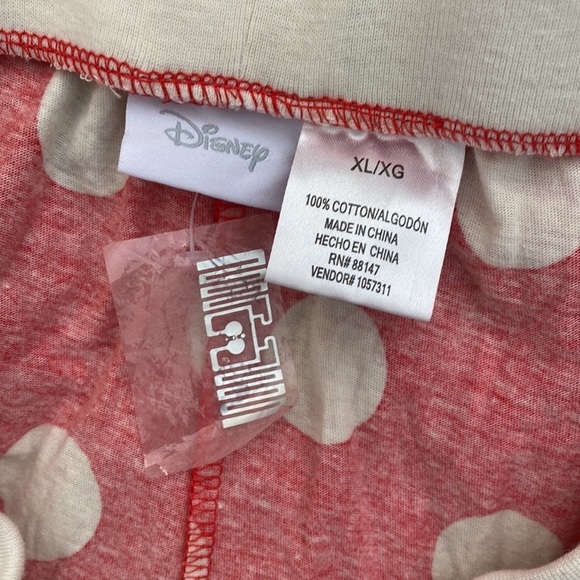 Disney Polkadot Red Pajama Jogger Pants sz XL - Picture 6 of 6